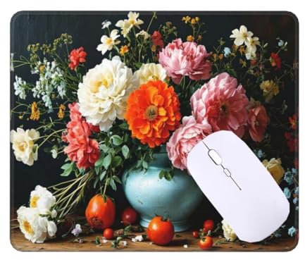 Tapis de Souris Fleurs colorées Tapis de Souris Gamer, Tapis de Souris 90 x 60 cm Sous Main Bureau Imperméable Tapis Souris, Bords Surpiqués Tapis de Bureau pour Bureau Decor, Cadeaux pour Femmes T-60