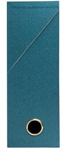 EXACOMPTA - Ref. 89603E – 5 Transferboxen Office By Me – Rücken 90 mm – goldfarbene Grifföse – Maße 25,5 x 9 x 34 cm – mit selbstklebendem Etikett – Entenblau – Lieferung fertig montiert