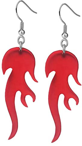 VALICLUD 1paar Flammen Ohrringe Für Damen Transparente Acryl Feuer Ohrringe Im Punkigen Design Für Partys Festivals Und Besondere Anlässe Leicht Und Hautfreundlich