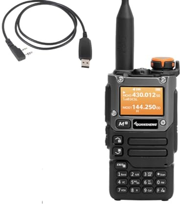 QUANSHENG UVK5(8) AM/FM/DTMF Walkie-Talkie 200 Canal Band Ham 5W Portatile Due Way Radio-Gerät mit FM - Display LCD VOX Replication Frequency W/USB Programmierkabel