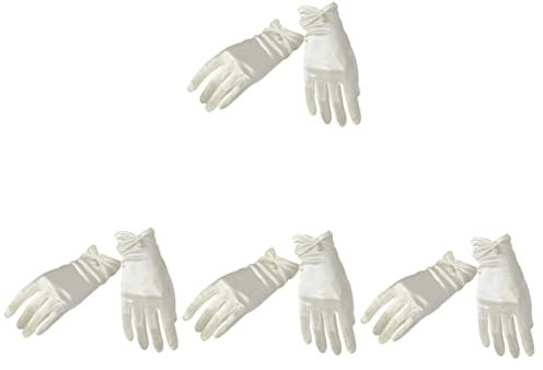 COLLBATH 4paare Hochwertige Weiße Satin Brauthandschuhe Mit Perlenverzierung Hochzeits Und Partykleidung Für Bälle Und Anlässe