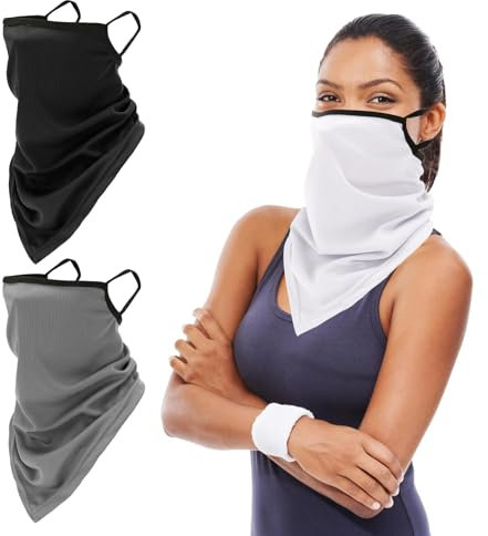 Defresit 3 Pcs Scarf Mask with Ear Loops Unisex Balaclava Face Mask Wind Motorcycle Mask Breathable Anti Dust Windproof Neck Gaiter Head Face Mask for Motorcycle Cycle Ski Outdoor Activities
