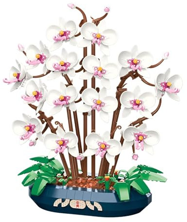 Fuleying Orchidee Klemmbausteine Bausatz, Elegante DIY Bonsai Blume Bausteine für Erwachsene und Jugendliche, Kreative Künstliche Botanik Modell Spielzeug, Home Décor & Geschenk Idee