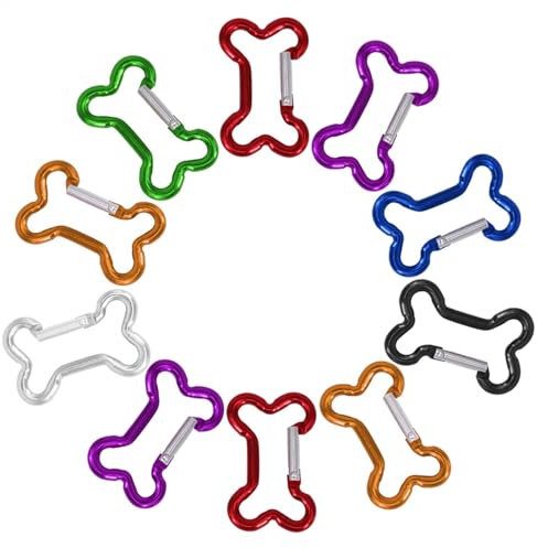 Knochenförmiger Karabiner-Schlüsselanhänger - 10 Stück Aluminium Karabiner Schlüsselanhänger Clip, Multifunktionaler Karabinerhaken Für Hängematten | Camping Wandern Schaukeln Verriegelung Im Freien
