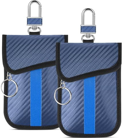 LAFEGIFT Keyless Go Schutz, 2 Stück Autoschlüssel Schutz Keyless, RFID Blocker Autoschlüssel Tasche für alle KFZ aus EU, Amerika und Asien