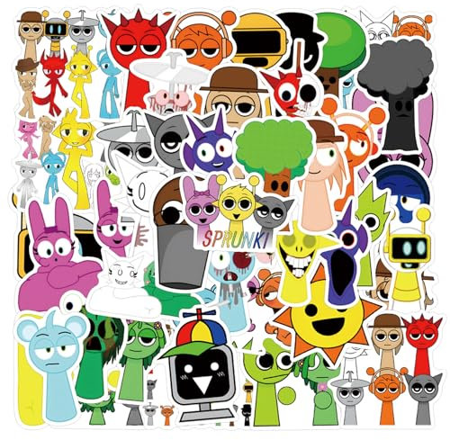 55pcs Incredibox Sprunk Aufkleber Anime Figur Vinyl Wasserdicht DIY Stickers Für Computer Skateboard Sprunkis Stickers