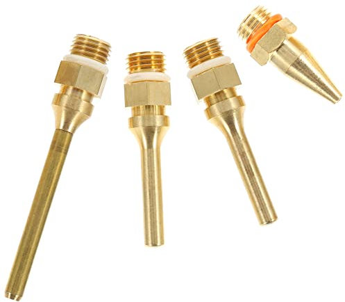 DIYEAH 4pcs Copper Glue Sprayer Nozzle Kit Long Fine Tube Tips for Craft and Repair Tools, Hot Melting Glue Gun Replacement Nozzles Assortment for Precision Dispensing Random Color