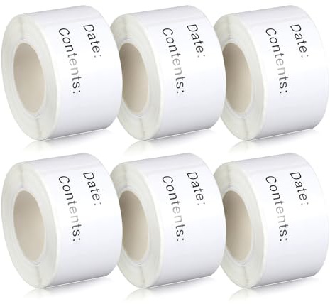 YBEATY 750 Pcs Food Labels Stickers Freezer Labels Easy Peel Off Removable Refrigerator Storage Containers Paper Adhesive Water Oil Resistant No Residue Stickers for Kitchen Restaurants Grocery