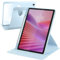 A-BEAUTY Custodia Rotante Compatibile con Lenovo Tab 10.1 Pollici 2025 TB311FU/TB311XU, con Portapenne, Antiurto Trasparente Cover, Auto Svegliati/Sonno, Blu Cielo