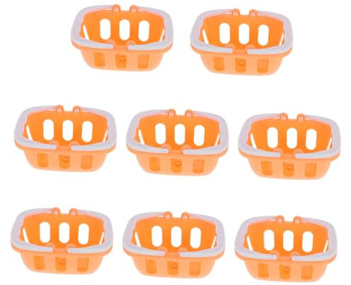 HANABASS 8pcs Mini Shopping Basket for Lightweight Play Grocery Baskets with Dual Handles Bright and Design for Pretend Play and Decor