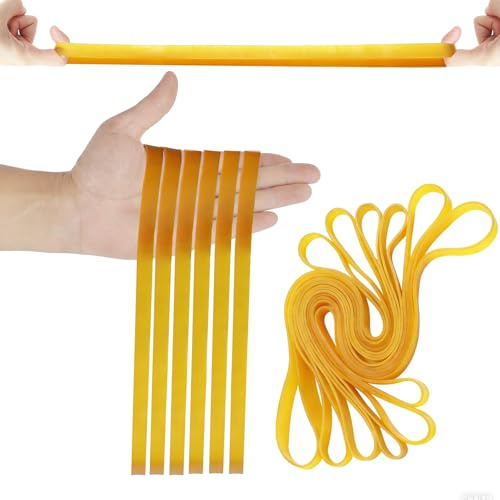 Heavy Duty Rubber Bands 20 Pcs Large Thick Elastic Rubber 30x1.5CM Trash Can Band Rope Strong Durable Wide Wrapping Bands for Industrial Home Office School File Folders Garbage Can -Yellow
