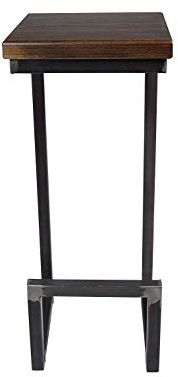 Magnetic Mobel® Barhocker Stahl Holz massiv C-Style Barstuhl Industrial Design Metall Hocker H 78 cm (Nussbaum)