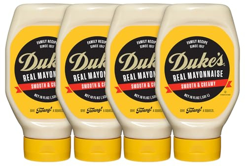 Duke's Lot de 4 bouteilles à presser Real Mayonnaise, 50 ml