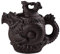 Authentic Yixing Teapot Dragon and Phoenix Tea Pot Big Capacity Purple Clay Tea Set Kettle Kung Fu Teapot (Black)