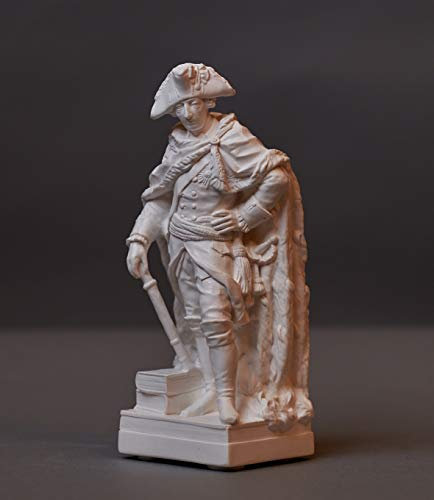 Skulpturenmanufaktur Potsdam Friedrich II (stehend) Skulptur aus hochwertigem Zellan, Friedrich der Große, Alter Fritz echte Handarbeit Made in Germany, Büste in weiß, ca. 15cm