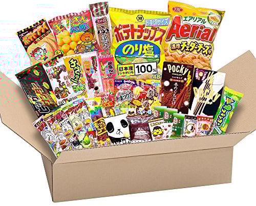 Japanese Wertvolle Partei Snack BOX beliebte set Dagashi Japan Luftschokolade Pocky mit Akiba König Aufkleber