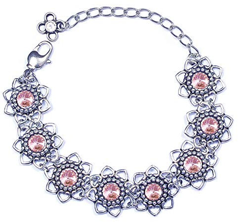 LUISIA® Armband Leandra mit Herzblüten und Kristallen von Swarovski® - Light Rosé/Rosa