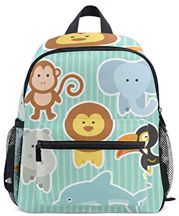 Kinderrucksack Niedliche Zootiere Kindergarten Vorschul Tasche für Kleinkind Mädchen Jungen