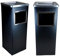 Bayli 2X Standaschenbecher mit Inneneimer | 61,5 x 23 x 23 cm Standascher mit Abfalleimer für draußen und drinnen | Mülleimer für Außenbereich | rechteckiger Aschenbecher freistehend | Farbe schwarz