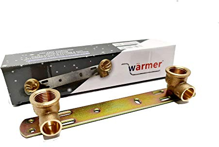Concealed Shower Bracket/Length - 150mm / Thermostatic Mixer Tap Bar Back Plate BSP Thread Faucet Connection Set 15x1/2 x L 150