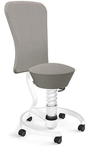 aeris Swopper – Hocker mit Lehne – Bürohocker höhenverstellbar – Schreibtischstuhl gegen Rückenschmerzen – Ergonomischer Bürostuhl und Sitztrainer, Feder Low