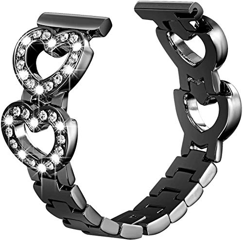 SaNgaiMEi Armband für Samsung Galaxy Watch 5 Pro 45mm, 4, Aktive 2 & 3 41mm - Bling Ersatzarmband in 20mm für Damen