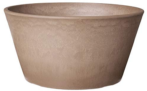 Arcadia PSW Pot TD25TP Collection Shallow Bulb Pan Planter for Succulents, Bonsai, Fairy Gardens, Herbs, 10-inch, Taupe, Plastic Stone Wood