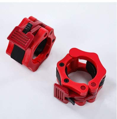 Lot de 2 colliers olympiques de 50 mm pour barre olympique, colliers de serrage, haltérophilie, haltérophilie à dégagement rapide avec loquet de verrouillage pour haltérophilie et haltérophilie.