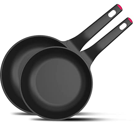 Taurus Great Moments Set Sartenes 20+24 - Set sartenes aluminio fundido, 20+24 cm, mango ergonómico, para todo tipo de fuegos, recubrimiento antiadherente, apta para lavavajillas, libre PFOA, negro