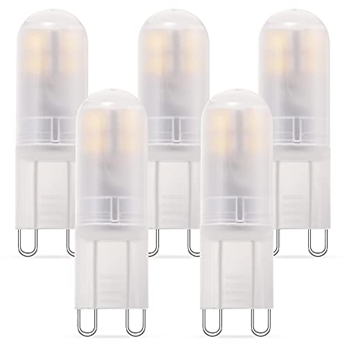 RuLEDne G9 LED Lampe 2W Ersatz Für Halogenlampe 28W 25W 20W, G9 LED Leuchtmittel Neutralweiß 4000K, AC 220V-240V, CRI 85+, Kein Flackern, 360 Grad Winkel, Nicht Dimmbar, 5er Pack