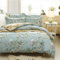 Gezu Sets de Housse de Couette Fleurie 220x240cm Vert Beige Microfibre Réversible Parure de Lit 2 Personnes avec 2 Taie d'oreiller 65x65cm avec Fermeture Éclair