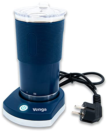 Venga!Mini bouilloire électrique compacte, 380 ml, température réglable, double paroi, affichage de la température, bleu marine/inox, 600 W, VG TMUG 3000 BU