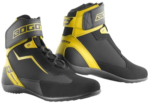 Bogotto Mix Disctrict Motorradschuhe, schwarz/gelb, 36