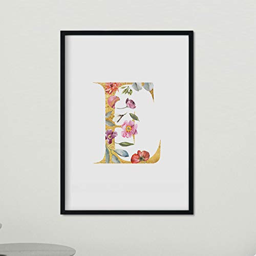 Nacnic Letter E Frame Poster Rose Gold Alphabet Pictures A3 Framed