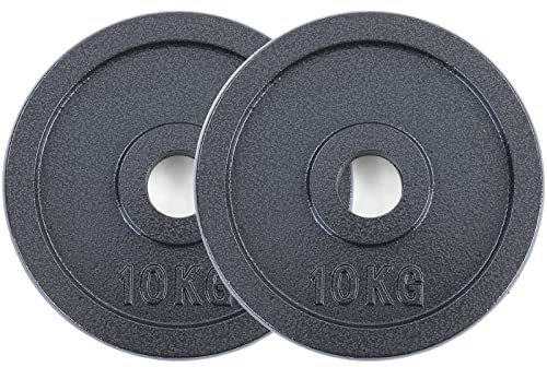 20 kg Olympia 50mm Hantelscheiben Set 2x 10kg Gusseisen in Schwarz
