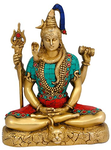 Satyaexports Shiva-Statue, Messing, Standard, mehrfarbig, Lord Shiva
