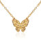 Zavana Gold Schmetterling Kette für Damen und Teenager Mädchen, zierliche goldene Halsketten für Frauen, schlichte Goldkette mit einem niedlichen Schmetterling Anhänger, Modeschmuck mit Geschenkbeutel