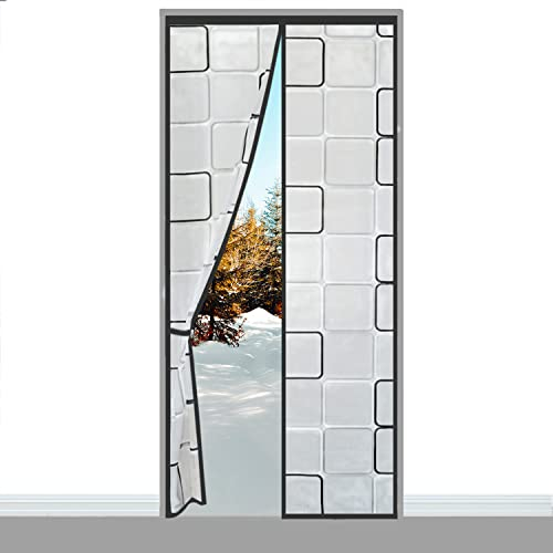 Winter Magnet Türvorhang 100x200cm, Kälteschutz und Wärmeschutz im Winter, Ideal für die Nutzung von Klimaanlagen im Sommer, Kinderleichte Klebemontage Ohne Bohren