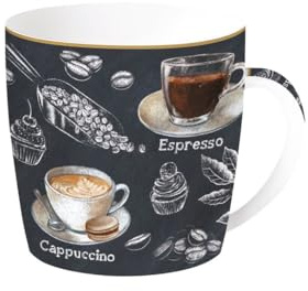 Easy Life Tasse aus Porzellan, 35 ml, in Metalldose Barista