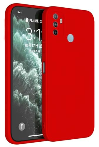 Topme Coque pour Oppo A53 / Oppo A53s (6.5 inches) Etui Housse, Protecteur de Peau en Silicone TPU - Rouge de Chine
