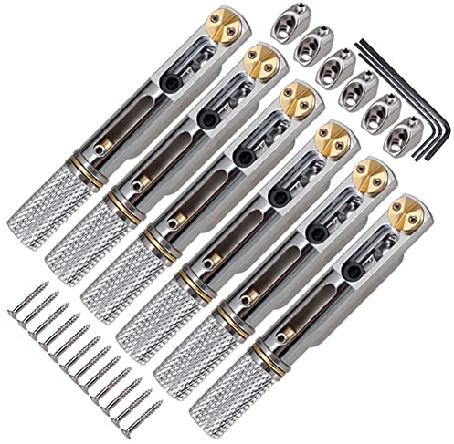 ZYWUOY Headless E-Gitarre Bridge Chord Plate, 1 Set 6 Saiten Headless Guitar Bridge Ersatz Zubehör