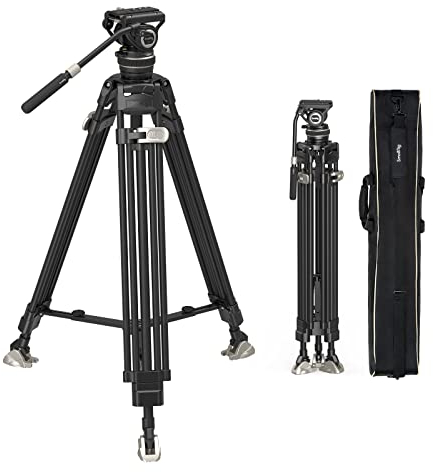 SMALLRIG FreeBlazer Treppiede in Fibra di Carbonio, Heavy-Duty Treppiede Video da per DJI RS 2/RS3/RS 3 Pro e per Manfrotto, 197 cm/78, Piastra a Sgancio Rapido, Carico Fino a 10 kg/22 Lbs - 3989