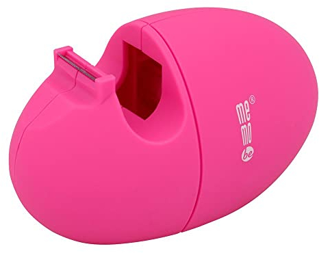 MEMOBE Tischabroller Soft-Touch - Klebebandabroller für Tische - Klebebandabroller - Kompakter Tischabroller - für Schule, Büro - Einfache Handhabung - Sauberer Schnitt - Neon Pink