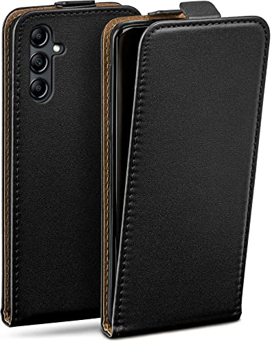 moex Custodia a libro per Samsung Galaxy A14 (4G/5G) con protezione a 360 gradi, con pellicola protettiva, in pelle PU, colore: Nero