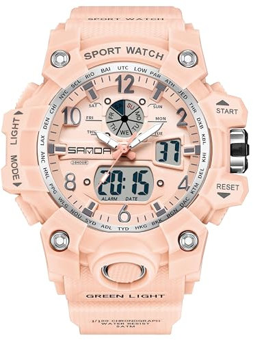 Women's Watch Digital Waterproof Watches Sport Military Tactical Analogue Watch Outdoor Electronic Ladies Wrist Watch LED Luminous Alarm Stopwatch Calendar Week Watch for Women Girls Teenager