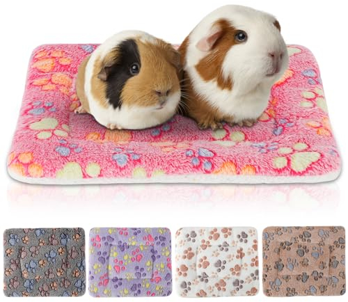 Sbayool 5 Stück Meerschweinchen Fleecedecken, Kralle oder Herzform Muster Kleintier-Plüschbett, warme Flauschige Welpendecke für Kätzchen, Kaninchen, Chinchillas, Frettchen, Hamster 32×25cm