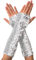 Pailletten Handschuhe für Damen, Bühnenauftritt lange glitzernde fingerlose Pailletten Handschuhe, elastische glänzende Tanzhandschuhe für Maskerade Partys, Rave, Halloween, Cosplay, Opernaufführungen
