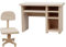 Harilla 1:12 Puppenhaus-Miniatur-Schreibtisch, drehbarer Computerstuhl und Schreibtisch, Modellspielzeug, unbemalte Puppenhaus-Holzmöbel