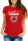 MoonWorks® Damen T-Shirt Fasching Karneval Konfetti im Herzen Kostüm-Ersatz Verkleidung Funshirt Frauen rot XL