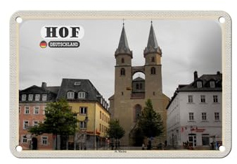 Femer Blechschild Städte Hof St. Martin Architektur Deko 18x12cm Schild